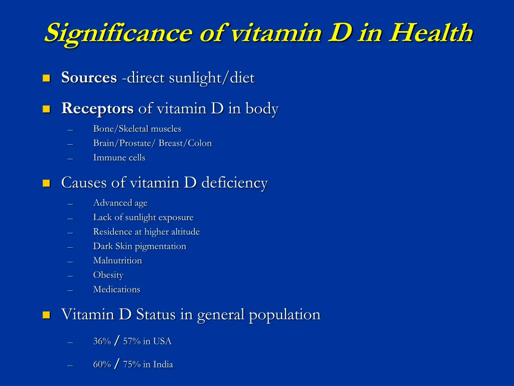 significance of vitamin d in health