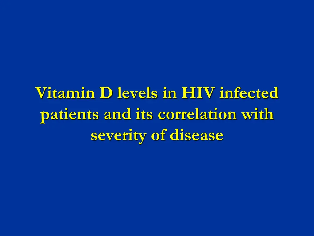 vitamin d levels in hiv infected patients