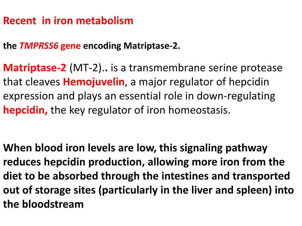 recent in iron metabolism the tmprss6 gene