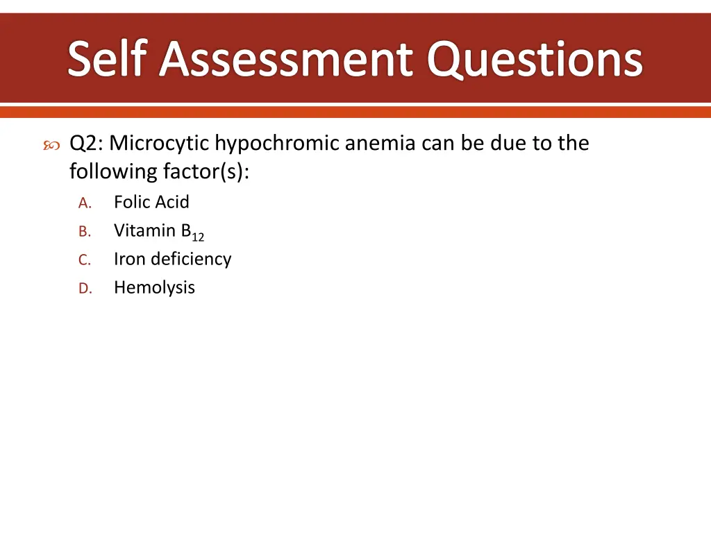 self assessment questions 1