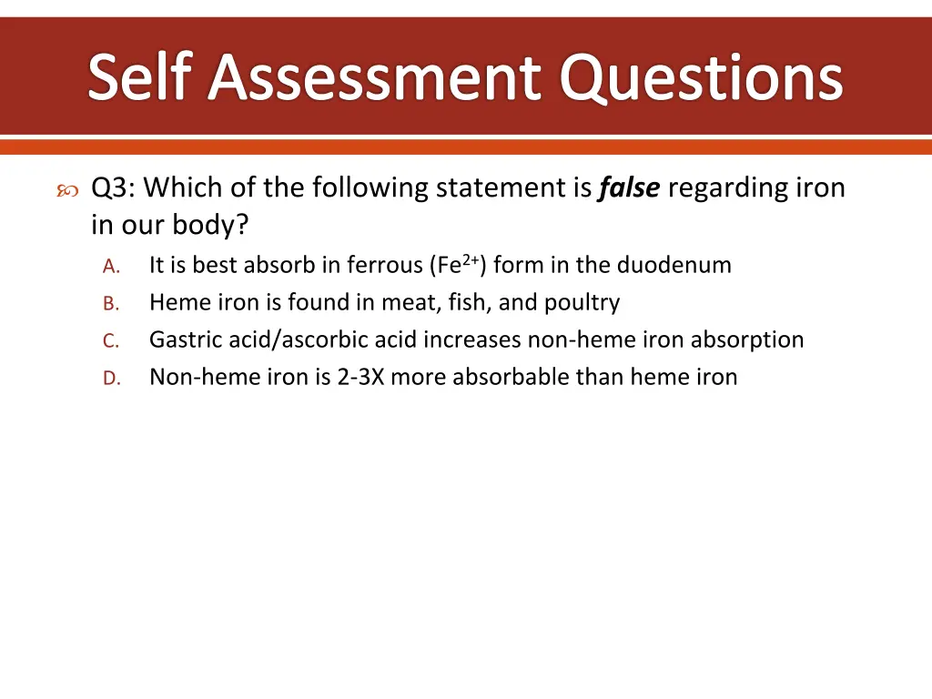 self assessment questions 2