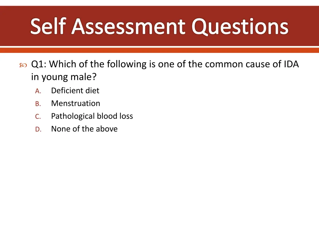 self assessment questions