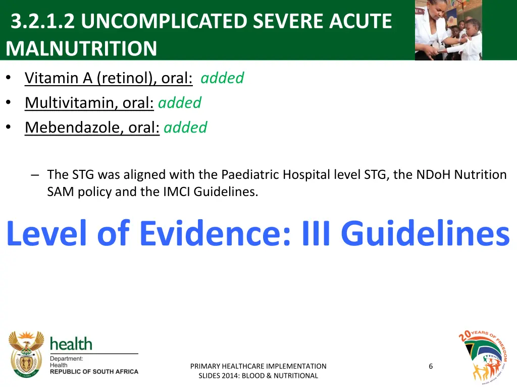 3 2 1 2 uncomplicated severe acute malnutrition