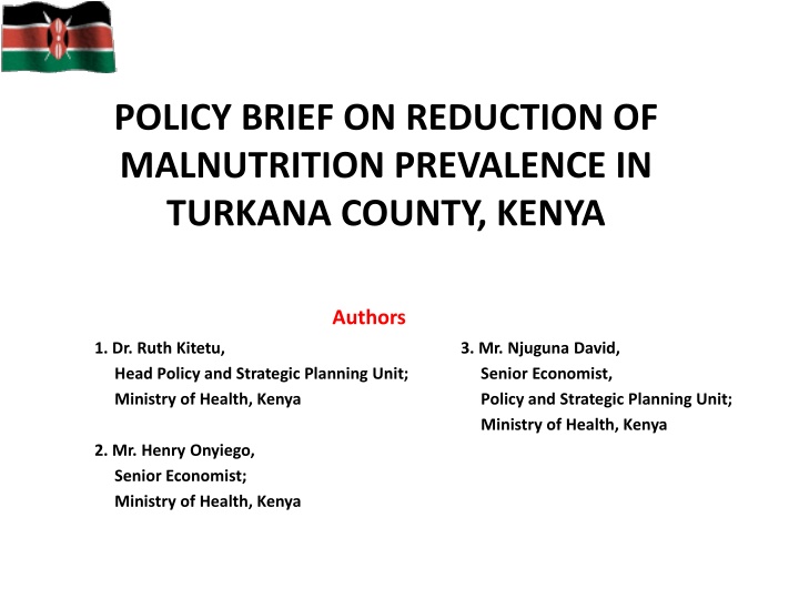 policy brief on reduction of malnutrition