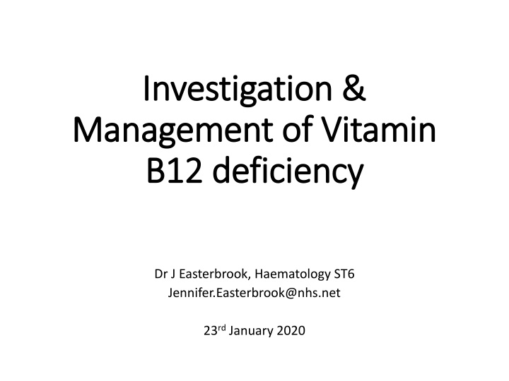 investigation investigation management of vitamin