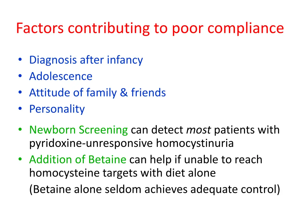 factors contributing to poor compliance