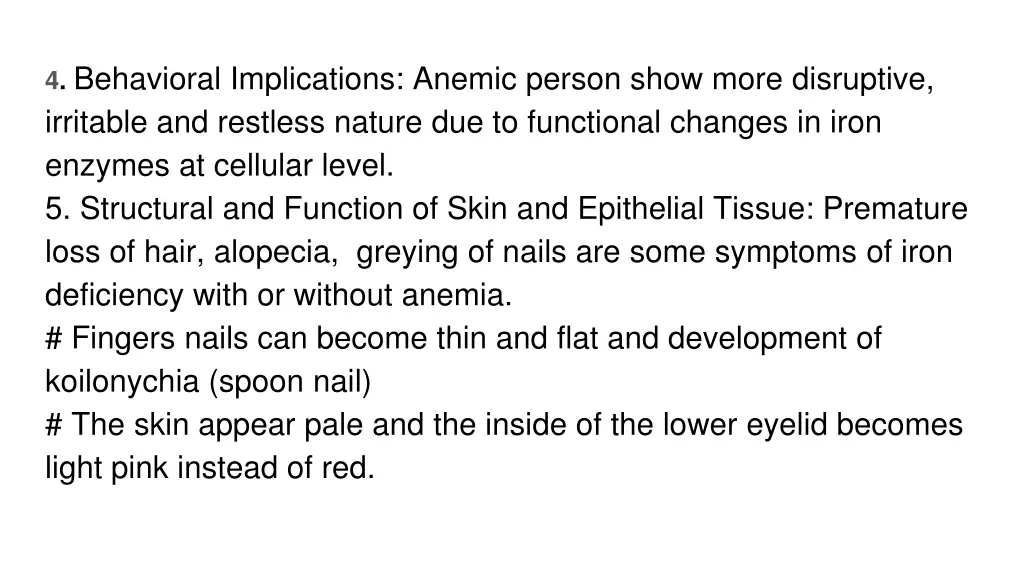 4 behavioral implications anemic person show more