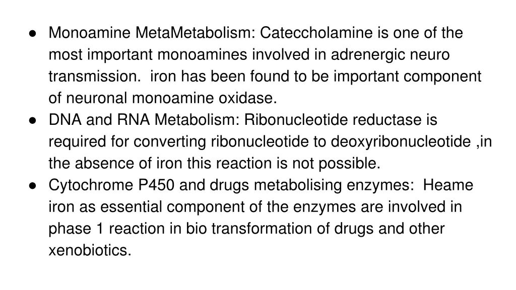 monoamine metametabolism cateccholamine