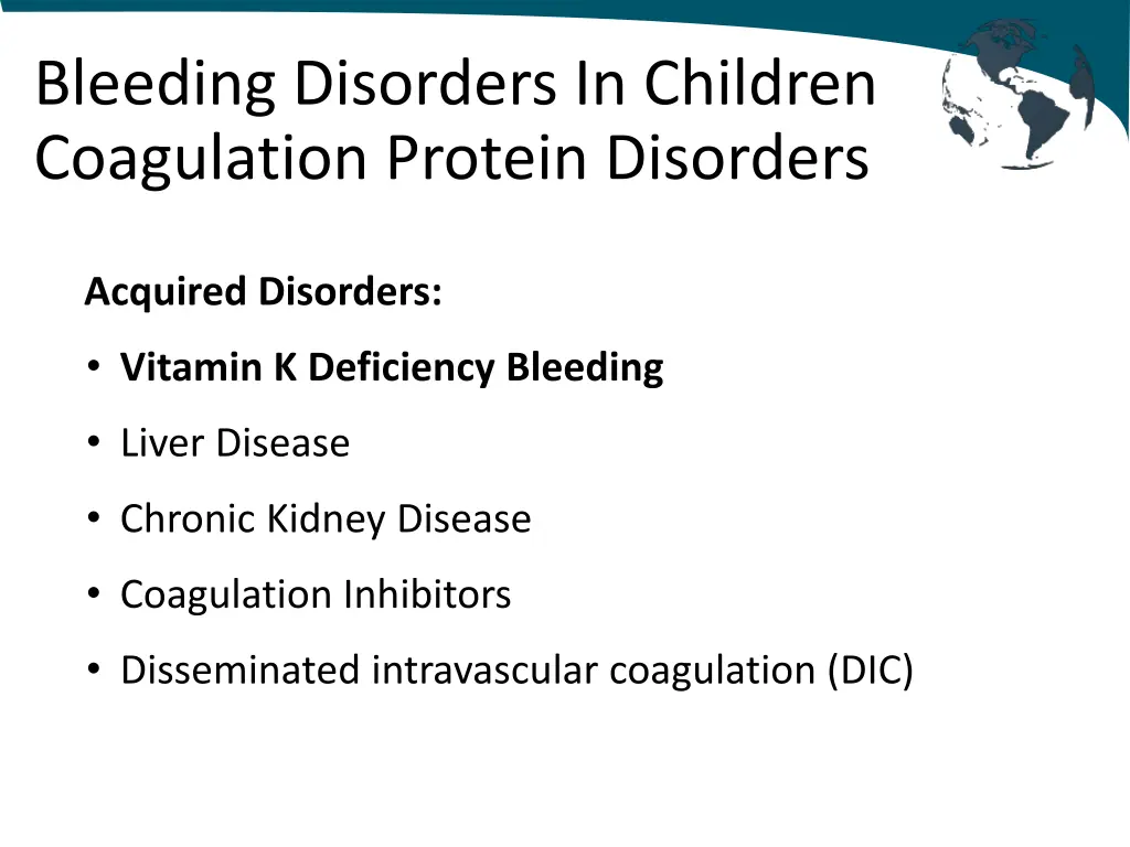 bleeding disorders in children coagulation
