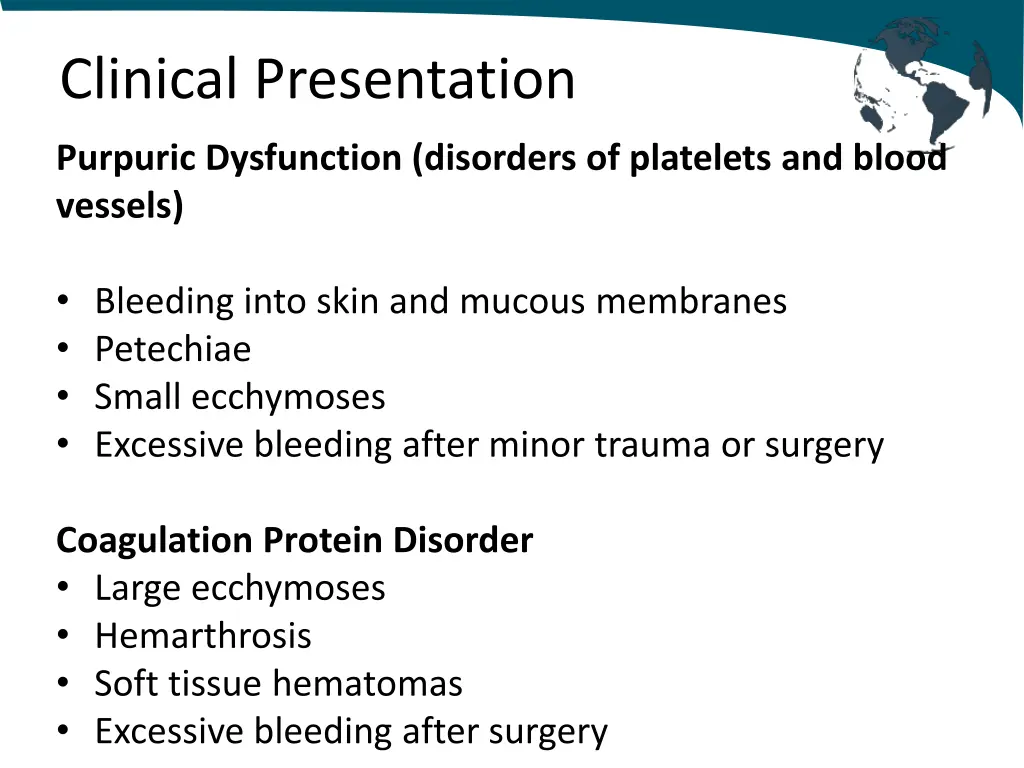 clinical presentation