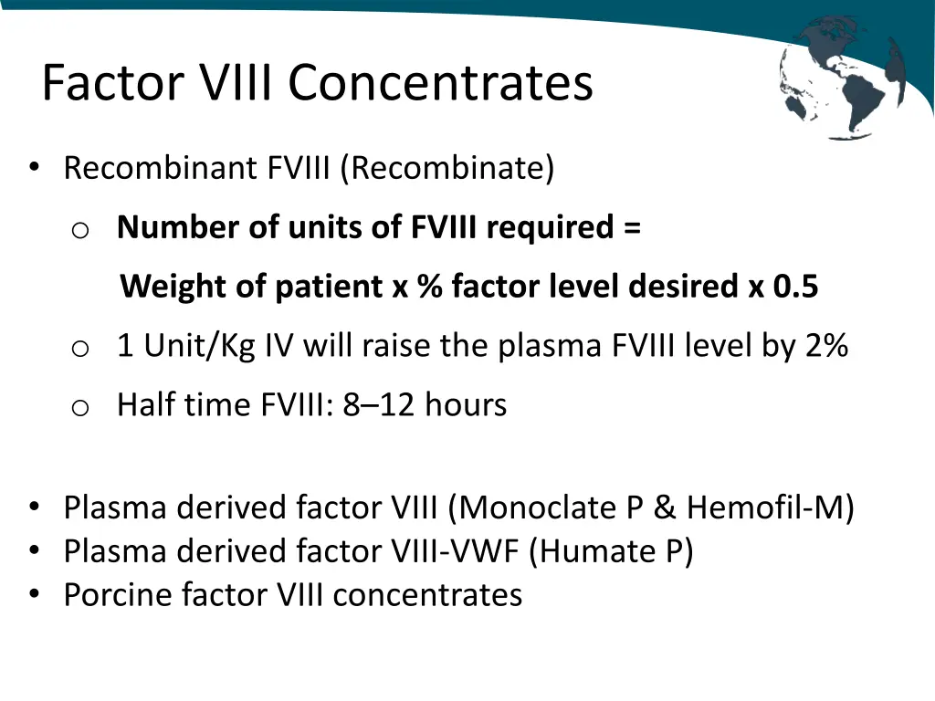 factor viii concentrates