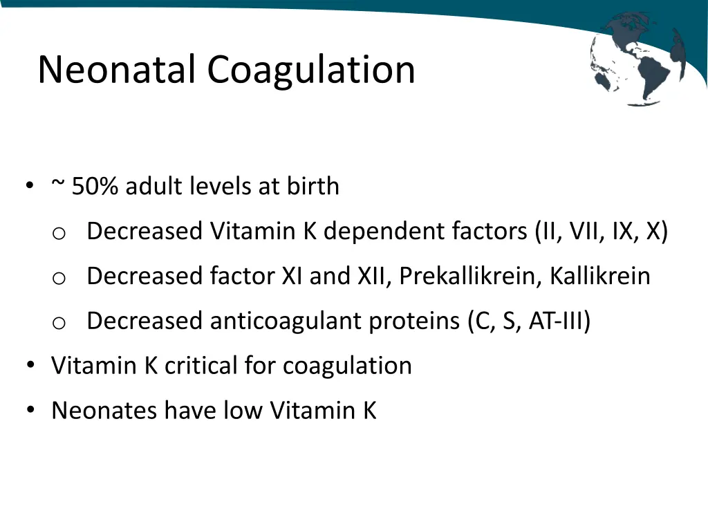 neonatal coagulation