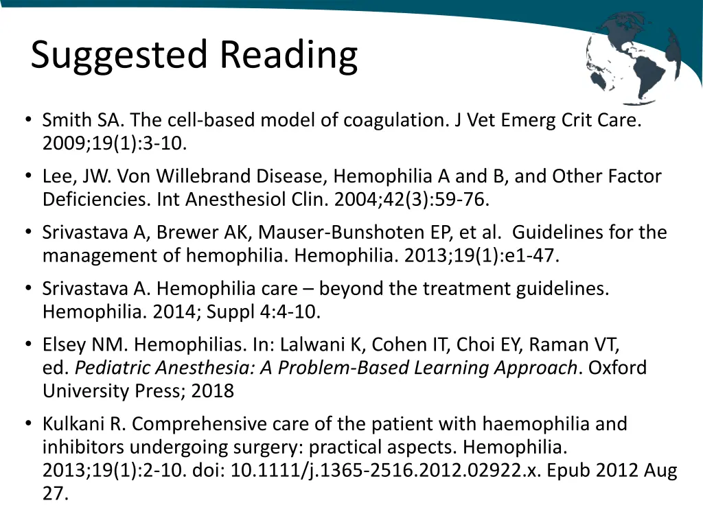 suggested reading