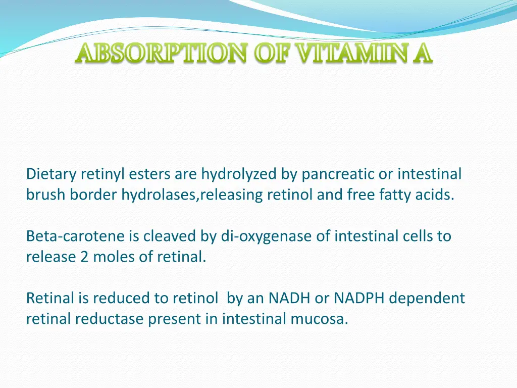 absorption of vitamin a