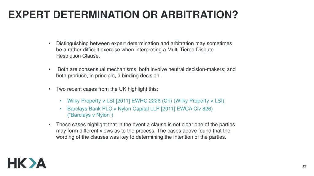 expert determination or arbitration