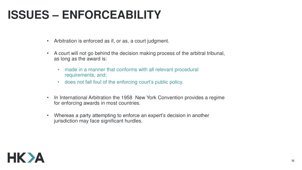 issues enforceability