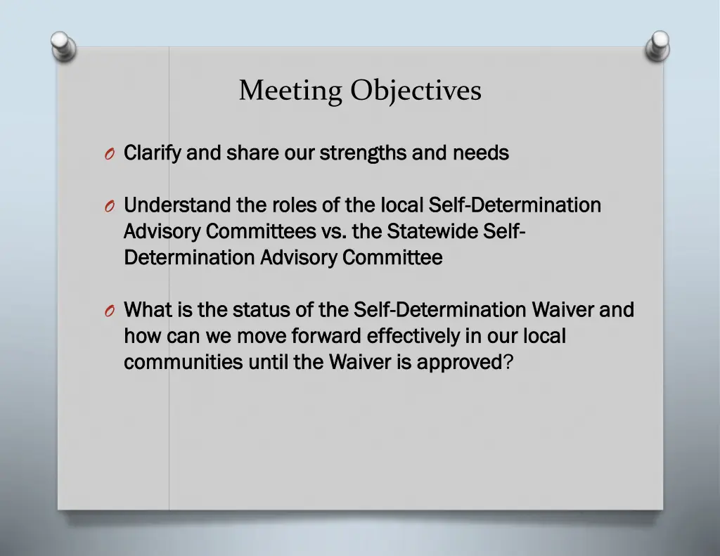 meeting objectives