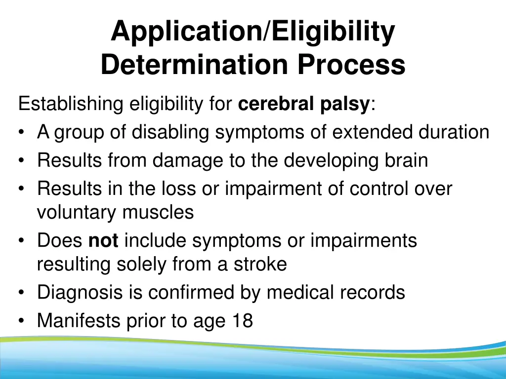 application eligibility determination process 14