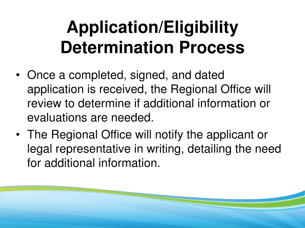 application eligibility determination process 4