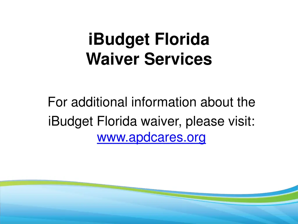 ibudget florida waiver services 2