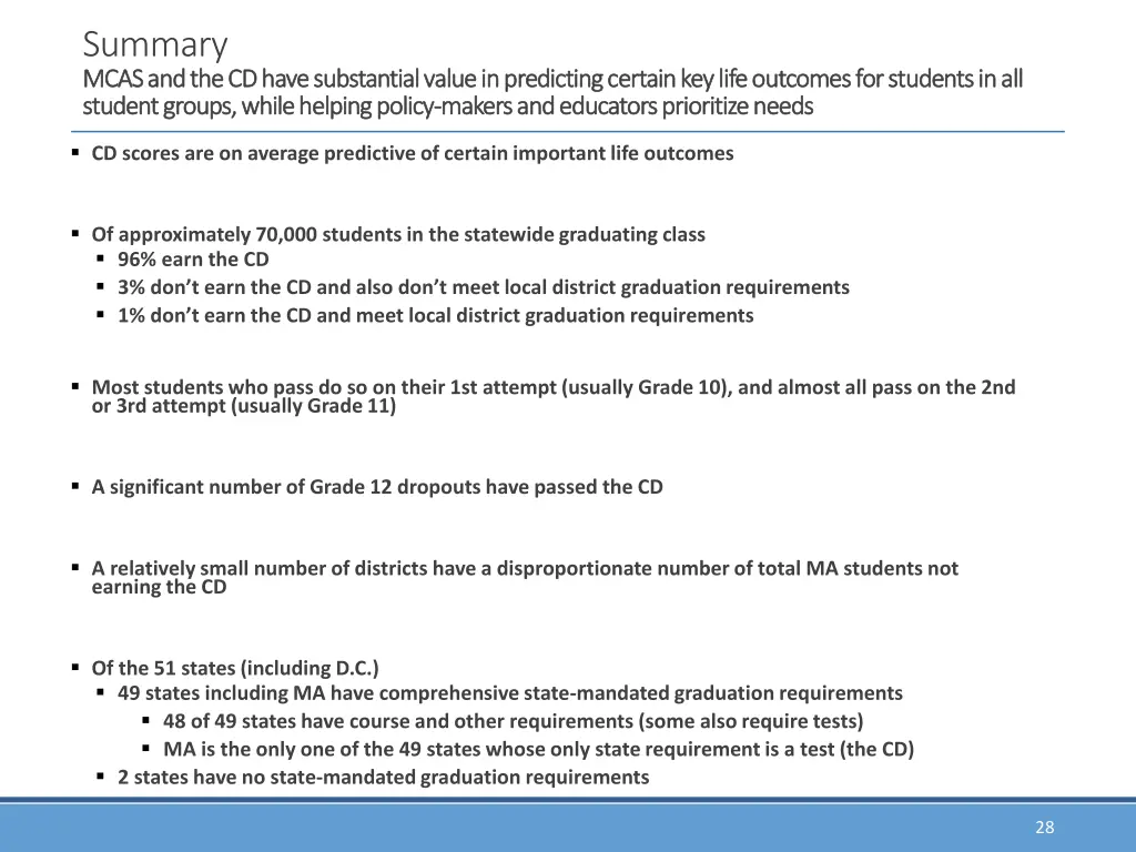 summary mcas and the cd have substantial value 1
