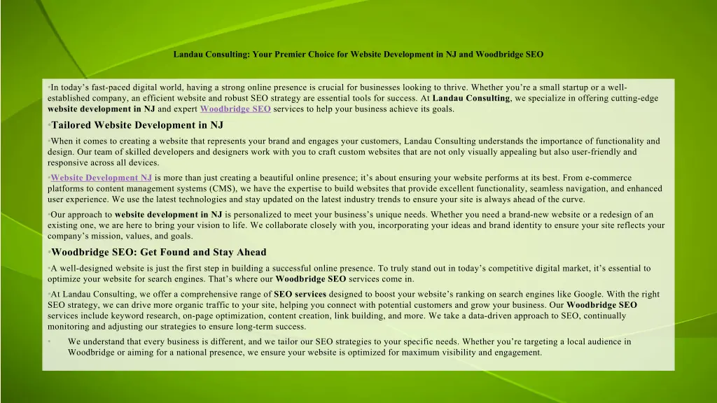 landau consulting your premier choice for website
