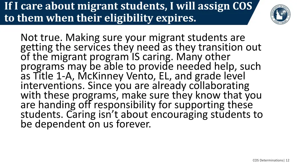 if i care about migrant students i will assign
