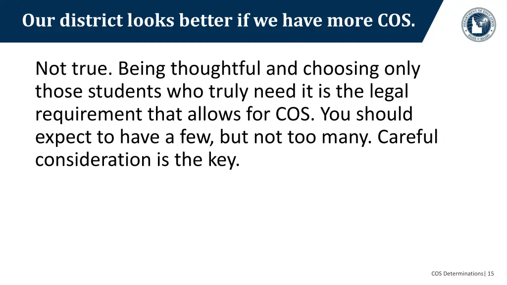 our district looks better if we have more cos