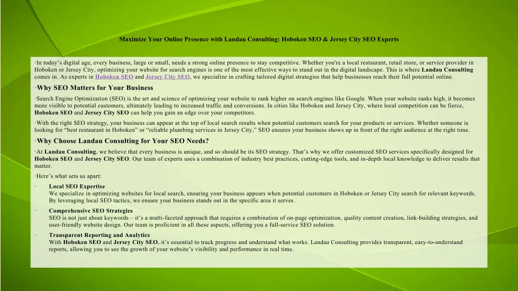 maximize your online presence with landau