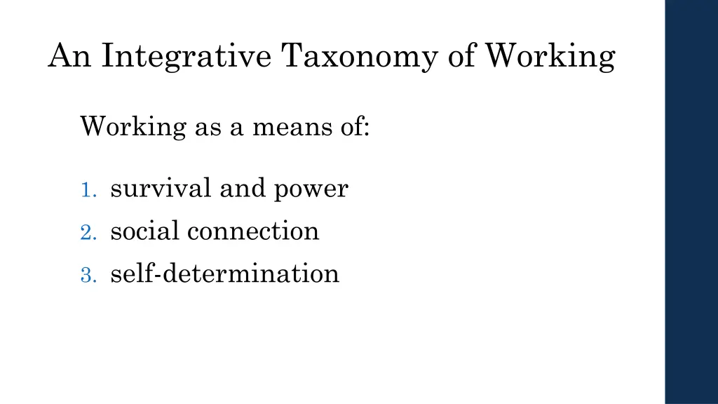 an integrative taxonomy of working