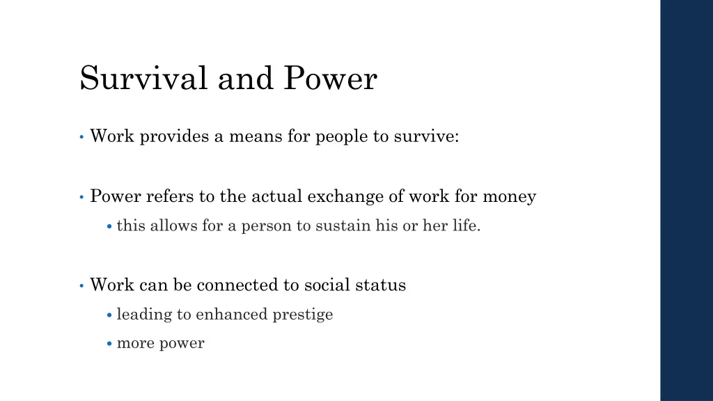 survival and power