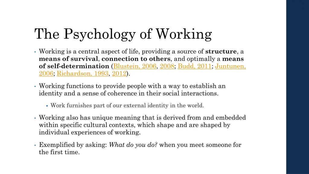 the psychology of working