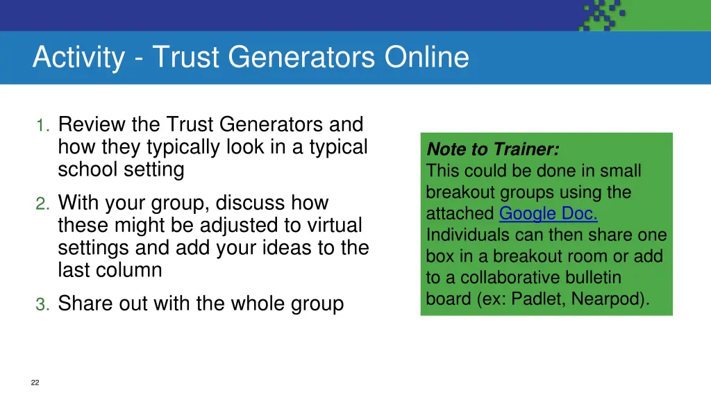 activity trust generators online