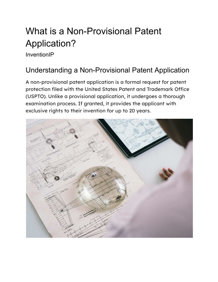 what is a non provisional patent application