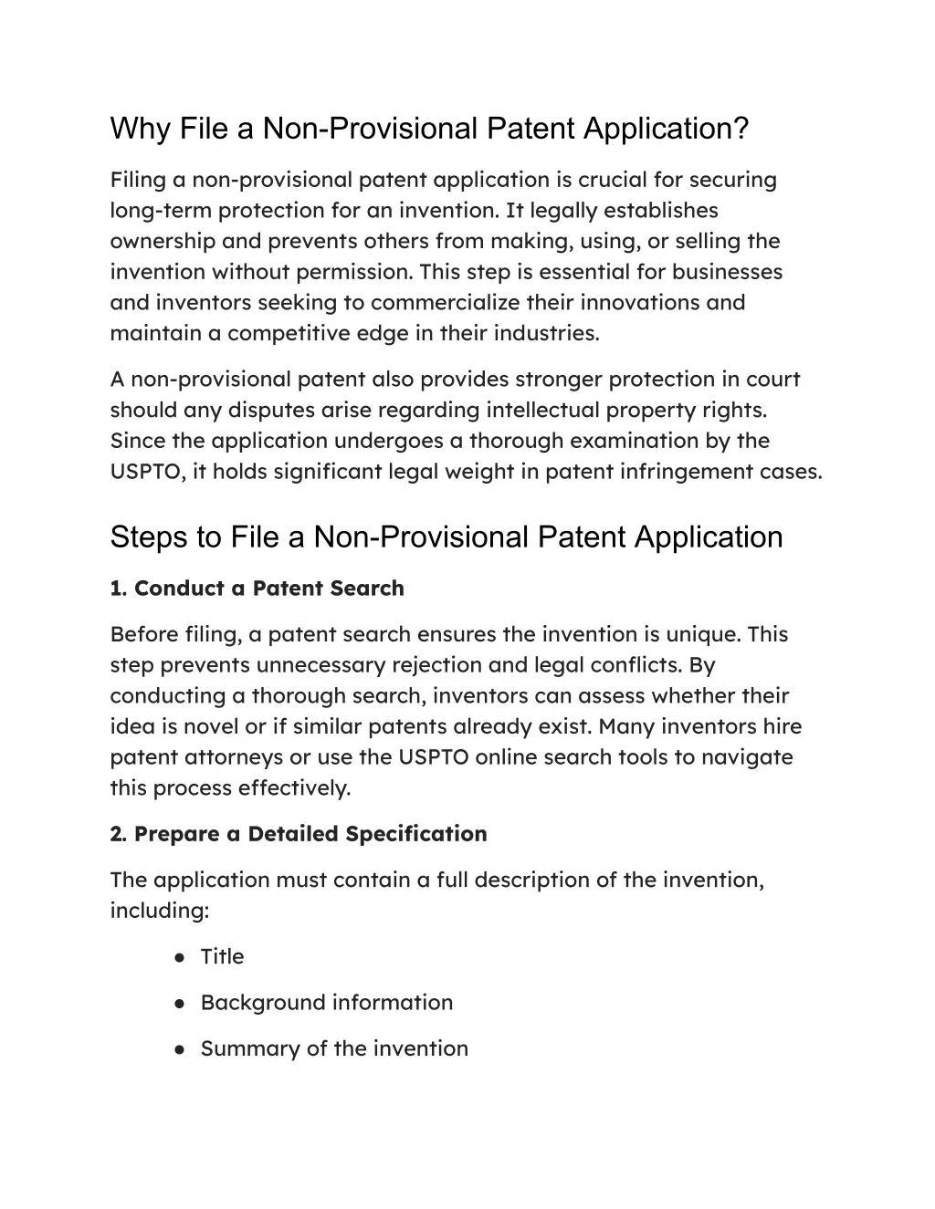 why file a non provisional patent application