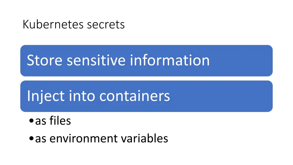 kubernetes secrets