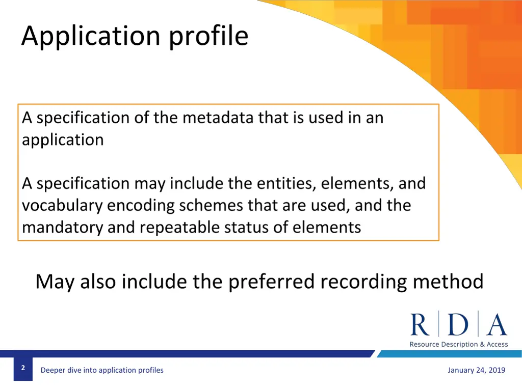 application profile