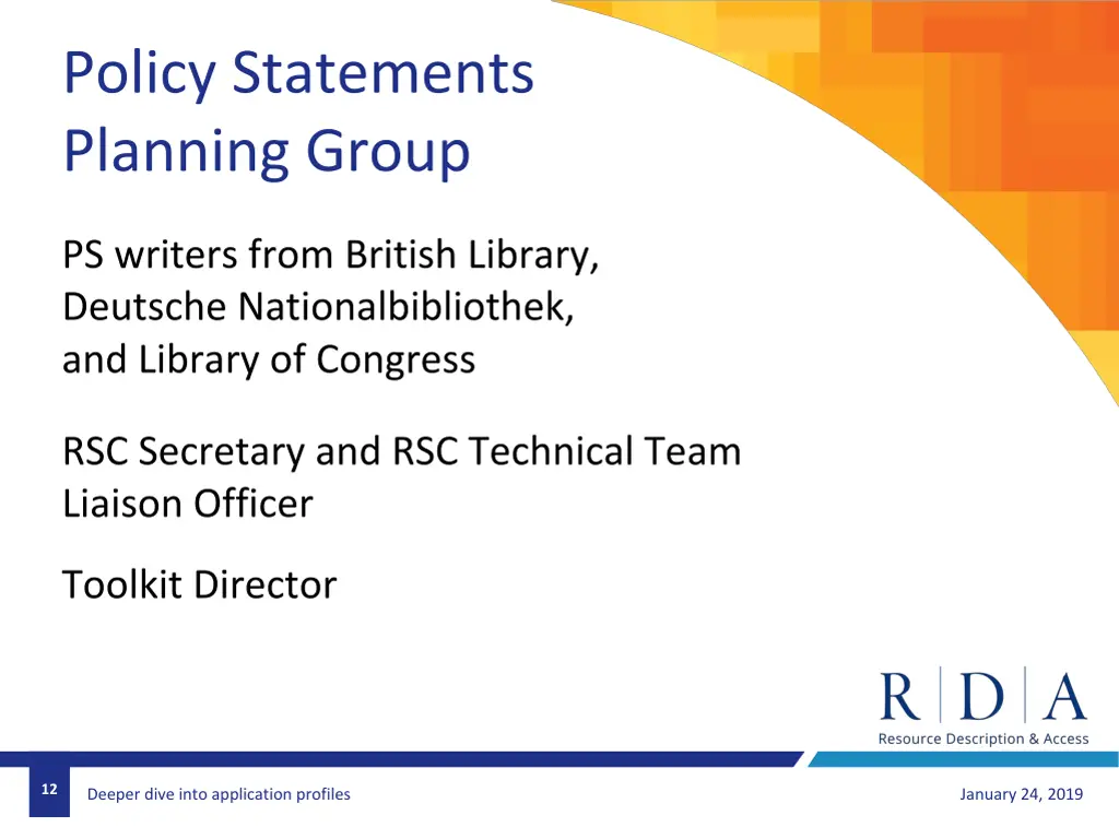 policy statements planning group