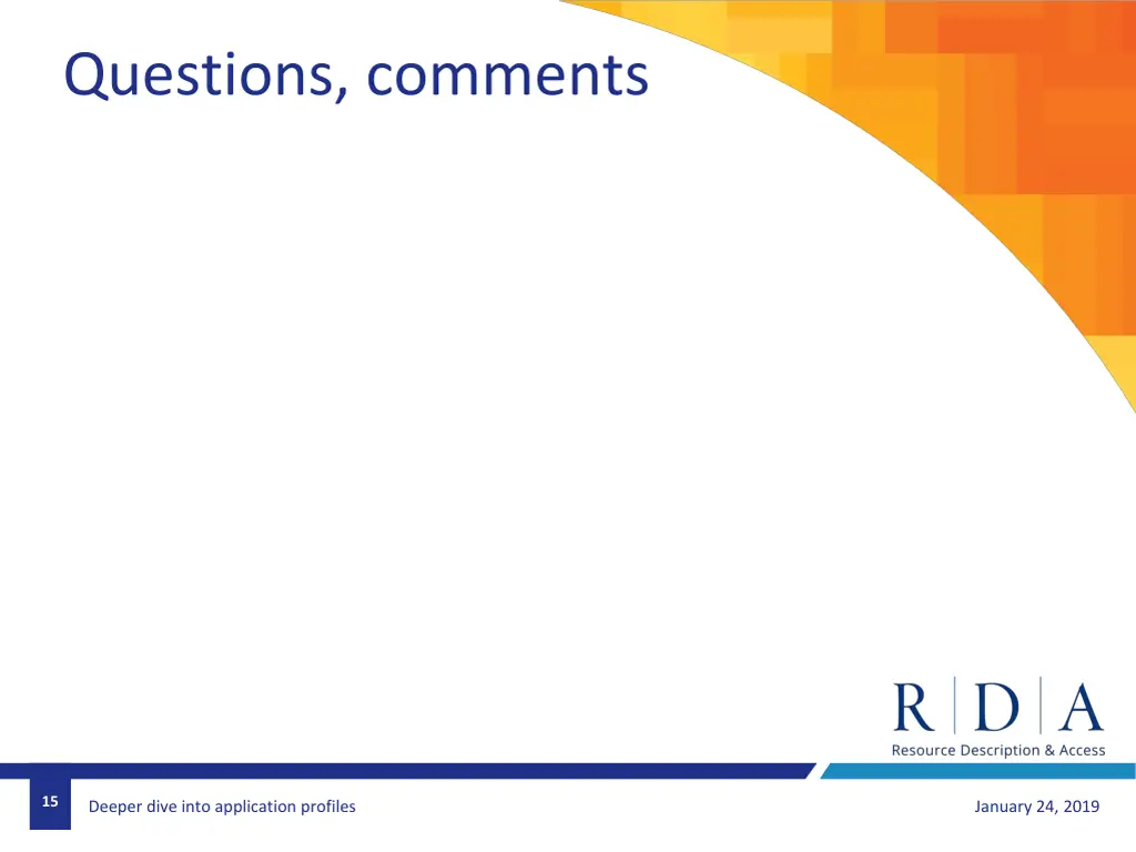questions comments