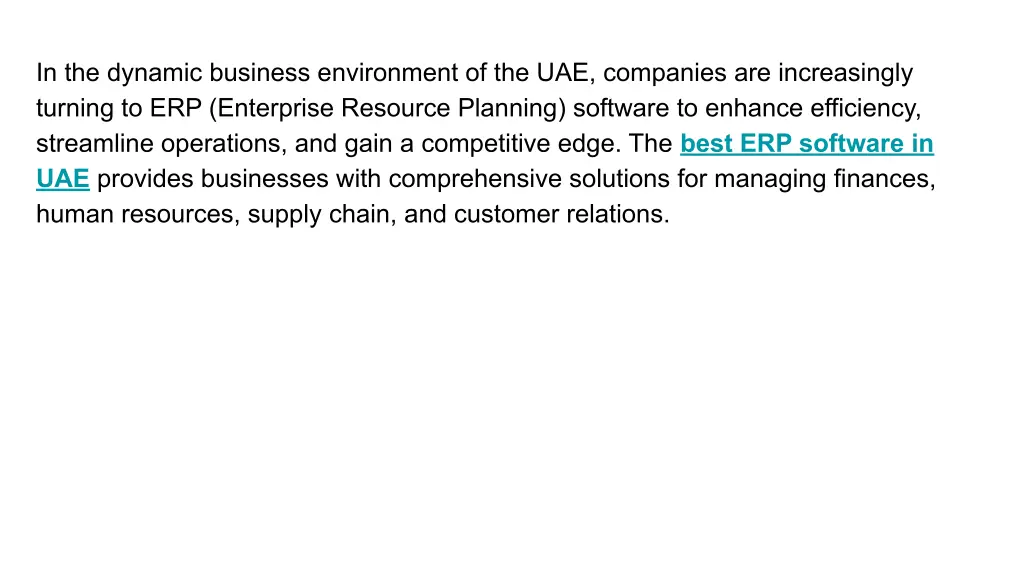 in the dynamic business environment