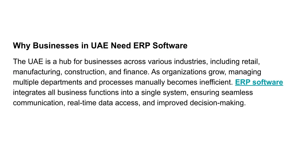 why businesses in uae need erp software