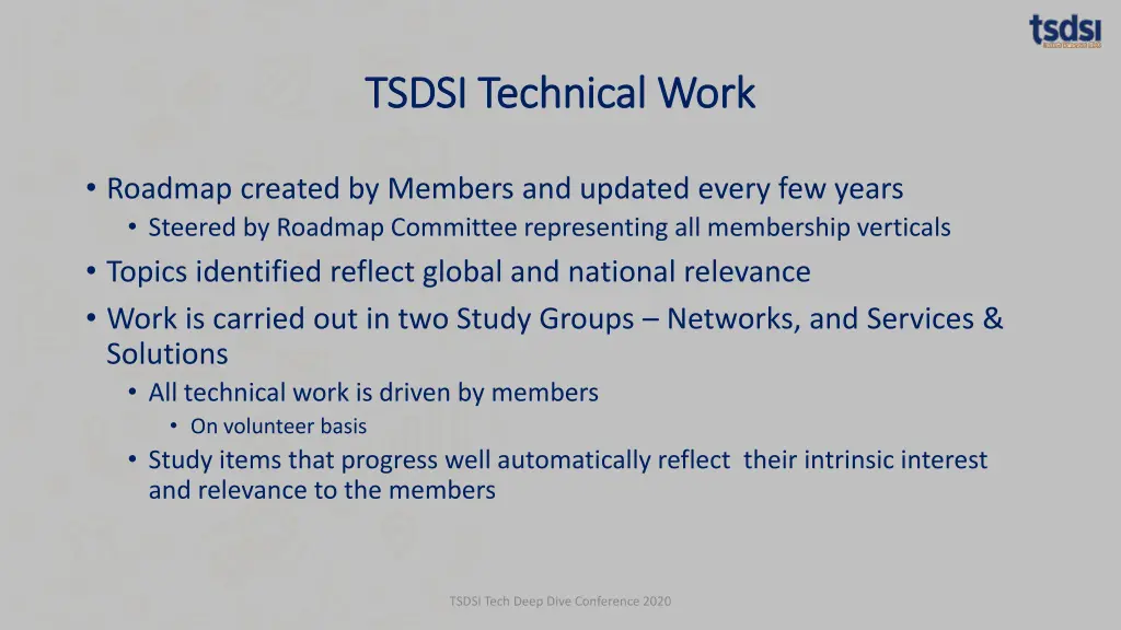 tsdsi technical work tsdsi technical work