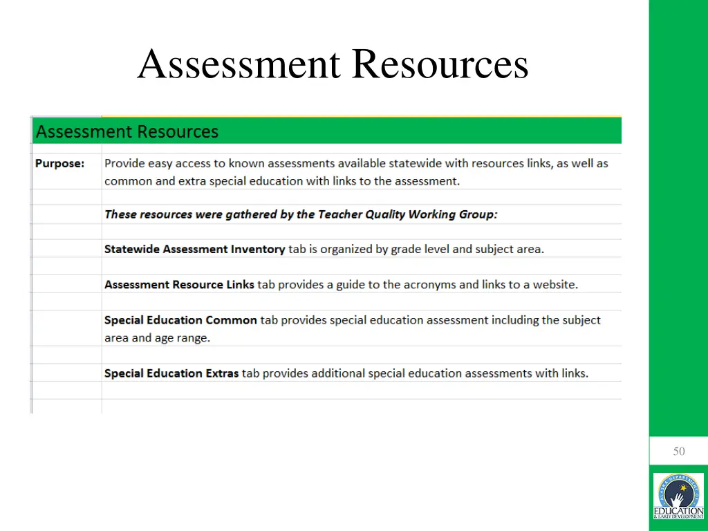 assessment resources