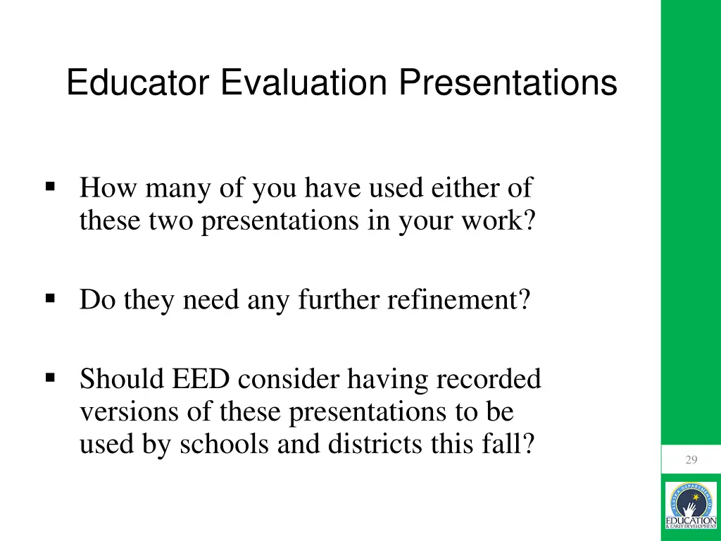 educator evaluation presentations