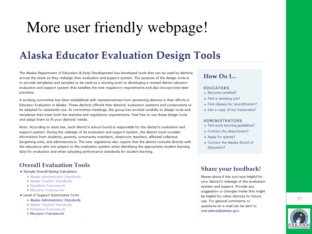 more user friendly webpage