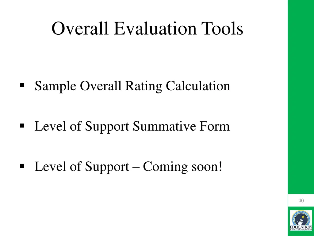 overall evaluation tools