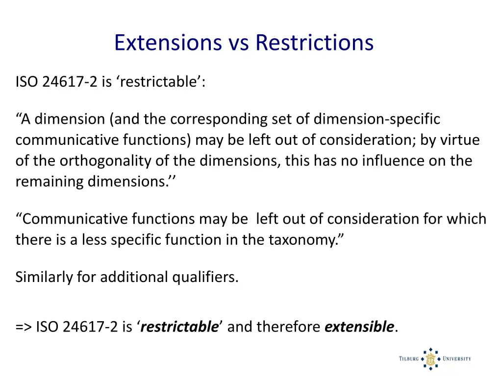 extensions vs restrictions