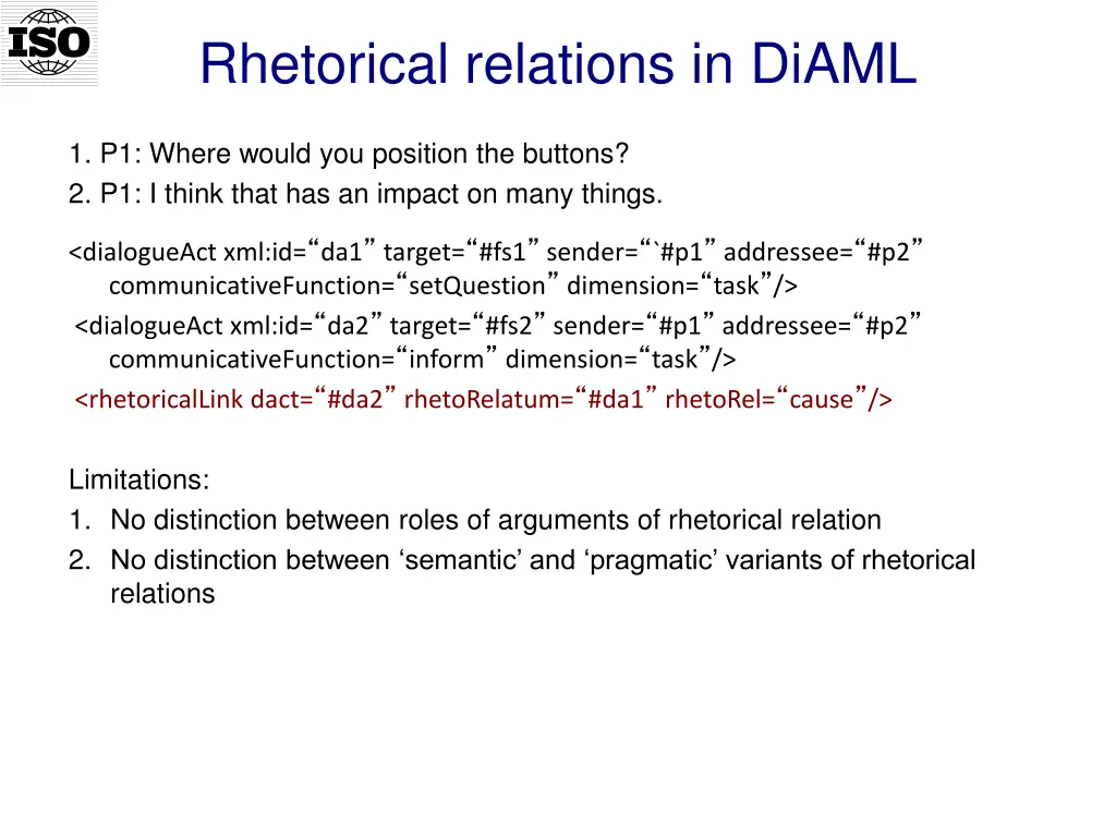 rhetorical relations in diaml