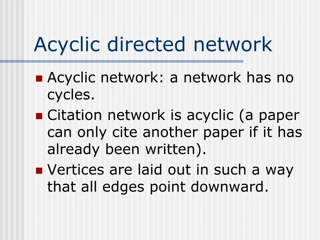 acyclic directed network