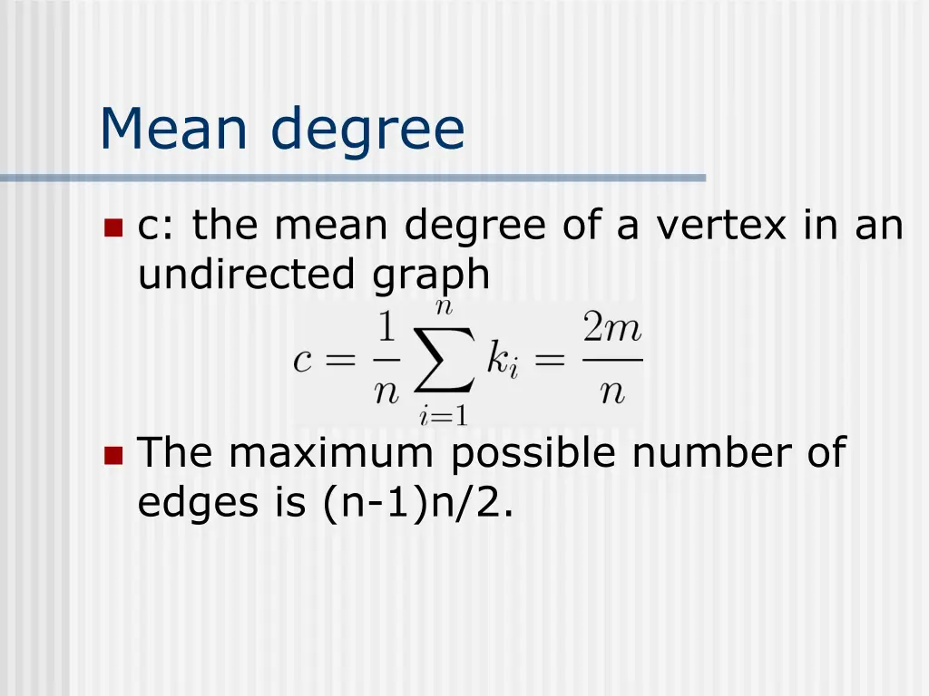mean degree